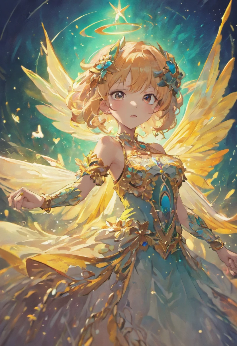 A full-body close-up of a beautiful woman in ultra HD ultra-high pixel high detail anime girl a fairy costume on, cute anime waifu in a nice dress, beautiful fantasy anime, kawacy, guweiz on pixiv artstation, portrait of a fairy, guweiz, portrait of fairy, brunette elf with fairy wings, detailed digital anime art, beautiful fairy, anime fantasy illustration