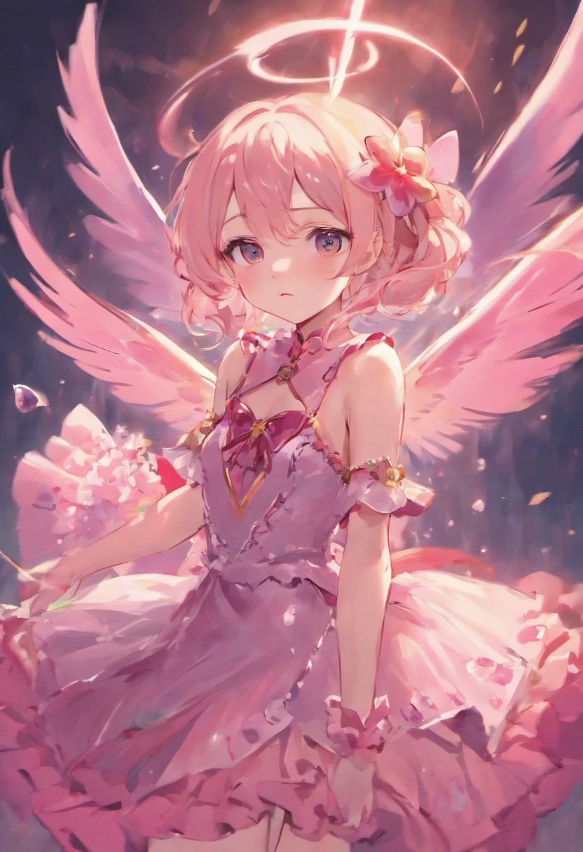anime girl sitting with a pink fairy costume on, cute anime waifu in a nice dress, beautiful fantasy anime, kawacy, guweiz on pixiv artstation, portrait of a fairy, guweiz, portrait of fairy, brunette elf with fairy wings, detailed digital anime art, beautiful fairy, anime fantasy illustration