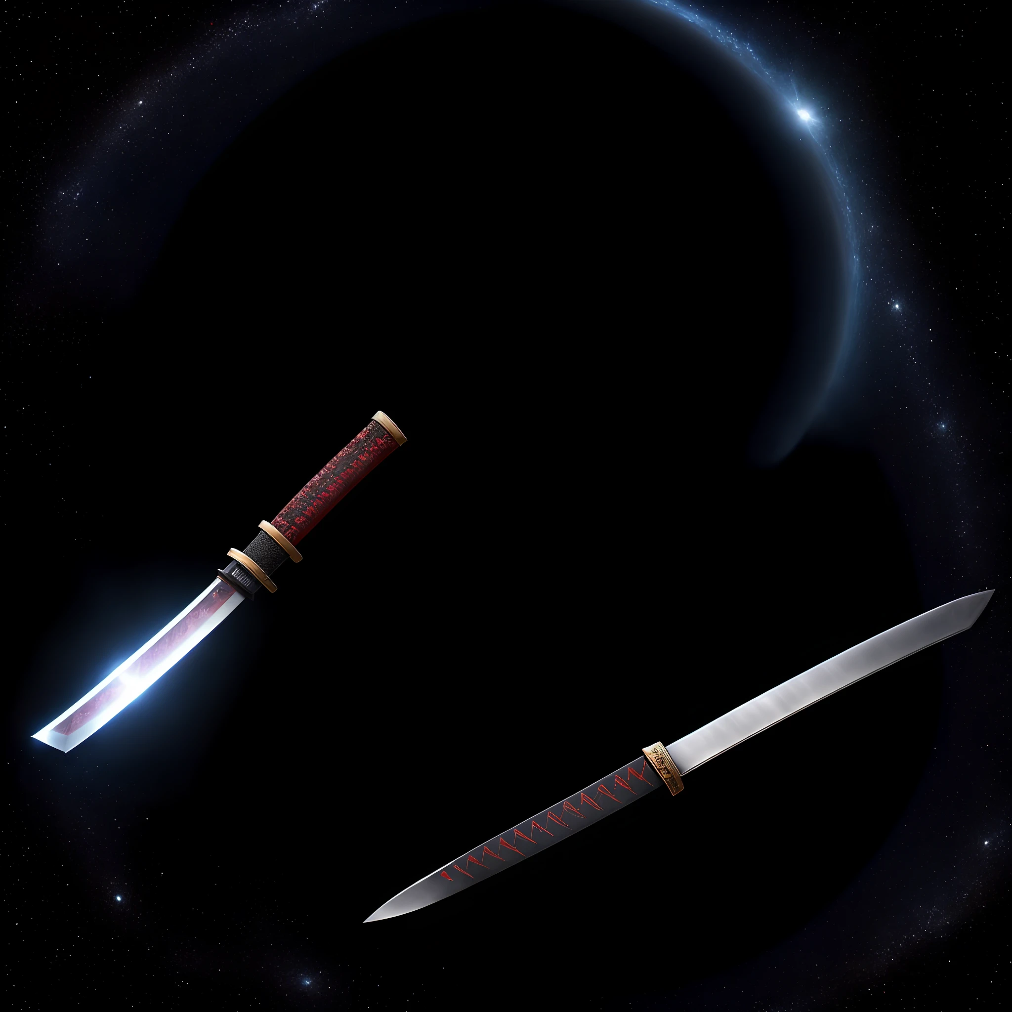 Katana made out of a black hole