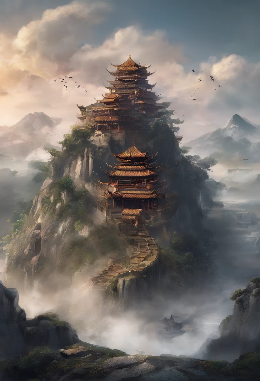 Chinese mythology,Mountain and Sea Sutra,cow head,(((One-legged))),((Spit fire in the mouth)),moor,tmasterpiece,Best picture quality,super-fine,Super magical,ultra - detailed,8K分辨率,OC renderer,dynamic viewing angle