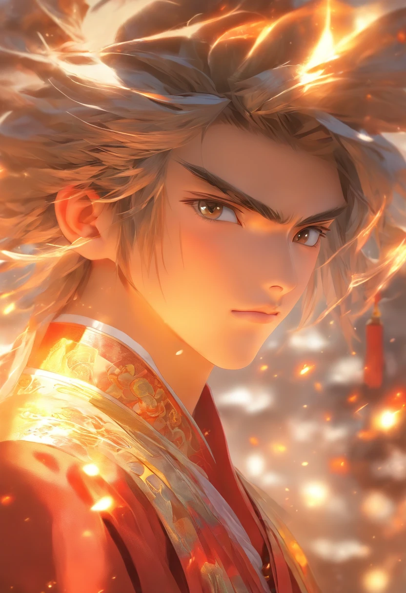 a boy, ancient chinese costume, full body, sunlight, clear face, clean white background, masterpiece, super detail, epic composition, ultra hd, high quality, extremely detailed, official art, uniform 8k wallpaper, super detail, 32k