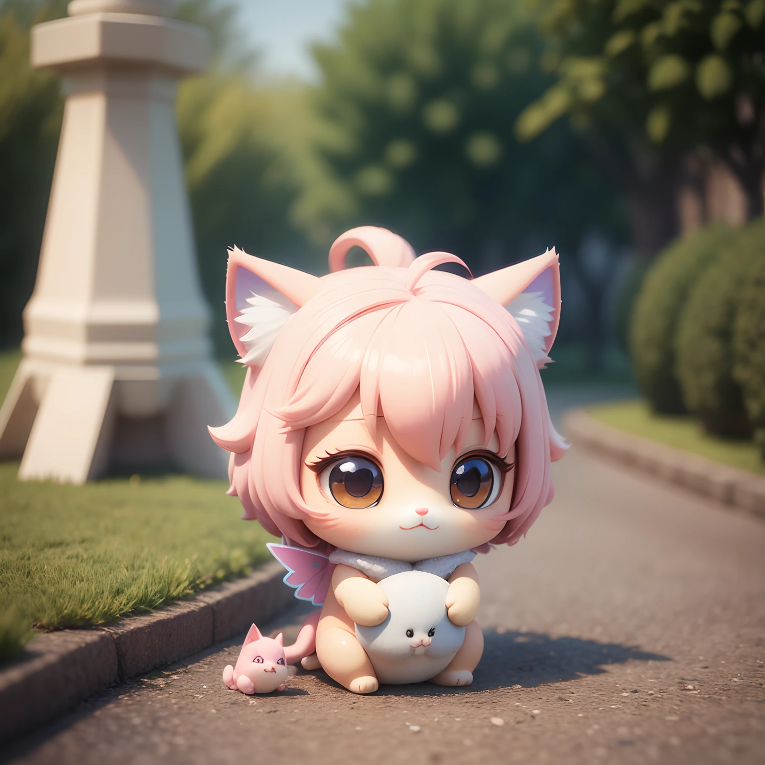 3D Chibi soft and fluffy pixie KITTY 3D, by style of Bonnie Hetherington Robson, 8K, product photo