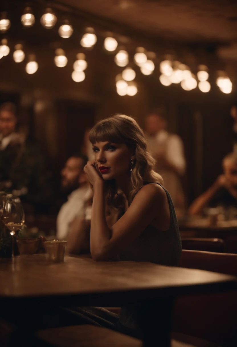 Taylor Swift em um restaurante com o jogador leonel messi