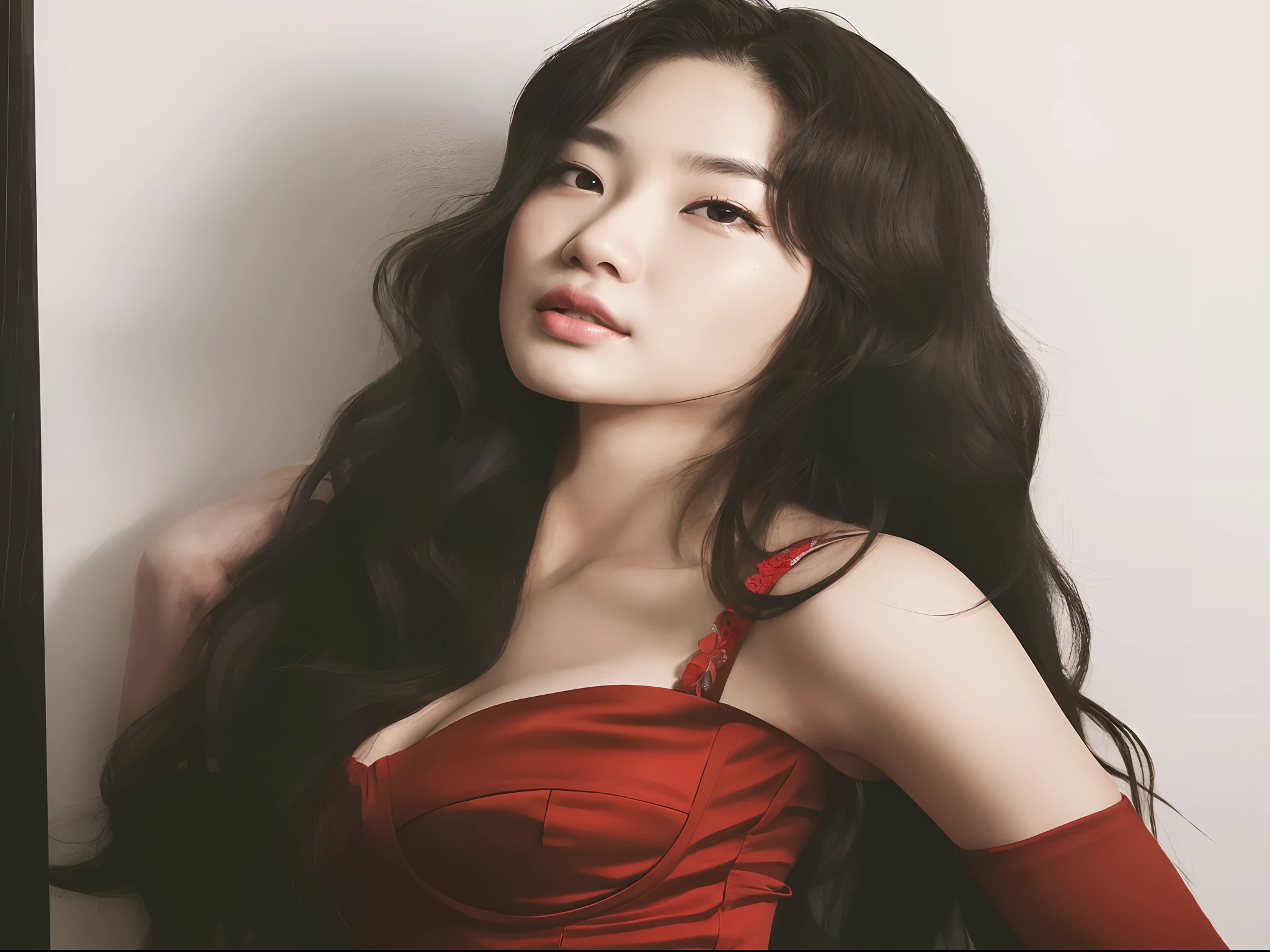 Asian woman araffed in red dress posing for a photo, Lee Ji - Eun, Lee Ji-eun, Ji-Min, Parque Ji-min, Jinyoung Canela, Hwang SE - EM, Artista coreano, TaeJune Kim, kwak ji jovem, Ui, Jaeyeon Nam, Bae Suzy, Heonhwa Choe, Sangsoo Jeong, imagem vazada, jia