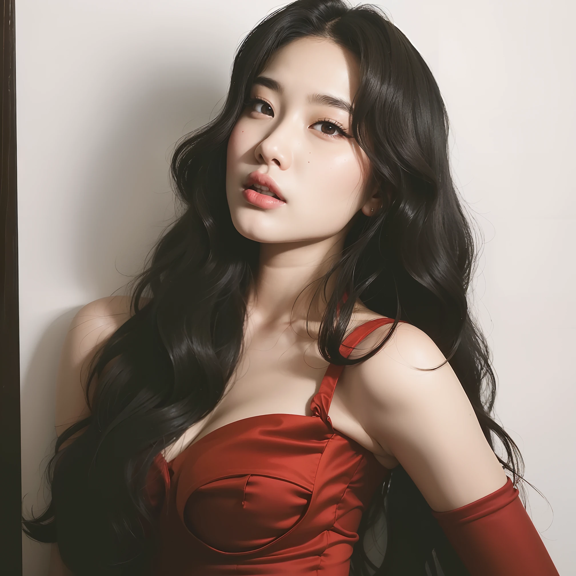 Asian woman araffed in red dress posing for a photo, Lee Ji-eun, Lee Ji - Eun, Ji-Min, Parque Ji-min, Jinyoung Canela, Hwang SE - EM, Artista coreano, TaeJune Kim, kwak ji jovem, Ui, Heonhwa Choe, Bae Suzy, Jaeyeon Nam, Sangsoo Jeong, imagem vazada, jia