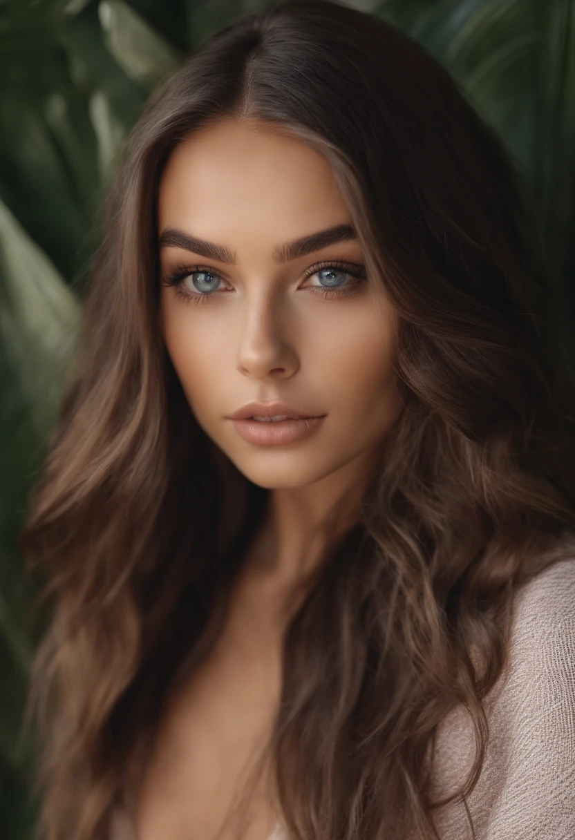 Arafed woman with black clothes, fille sexy aux yeux bruns, Portrait Sophie Mudd, cheveux bruns et grands yeux, selfie of a young woman, Yeux de chambre, Violet Myers, sans maquillage, maquillage naturel, looking straight at camera, Visage avec Artgram, Maquillage subtil, Superbe photo du corps entier, dans la chambre, clivage