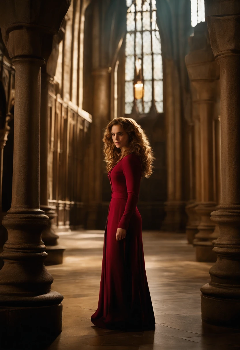 Hermione Granger, in Hogwarts, stripping