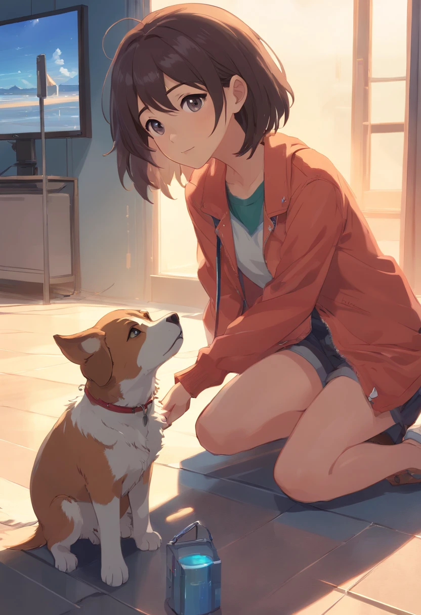 A female Bassey puppy with mutt