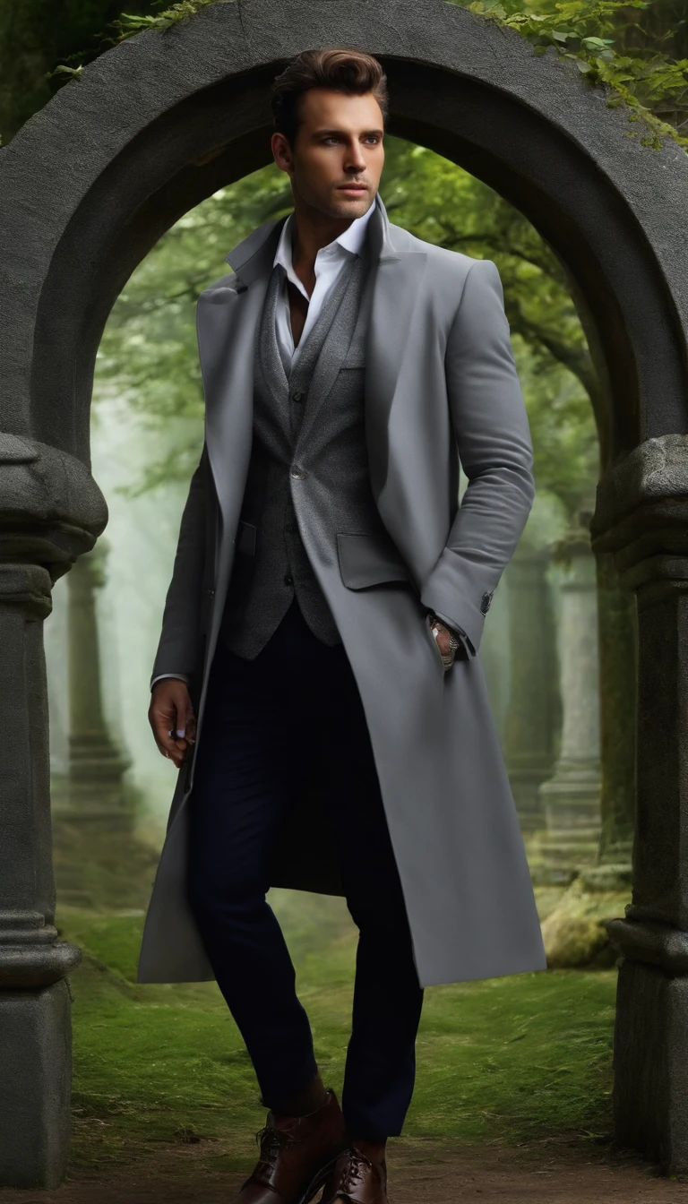 A grey with a zeta culi in a grey jacket