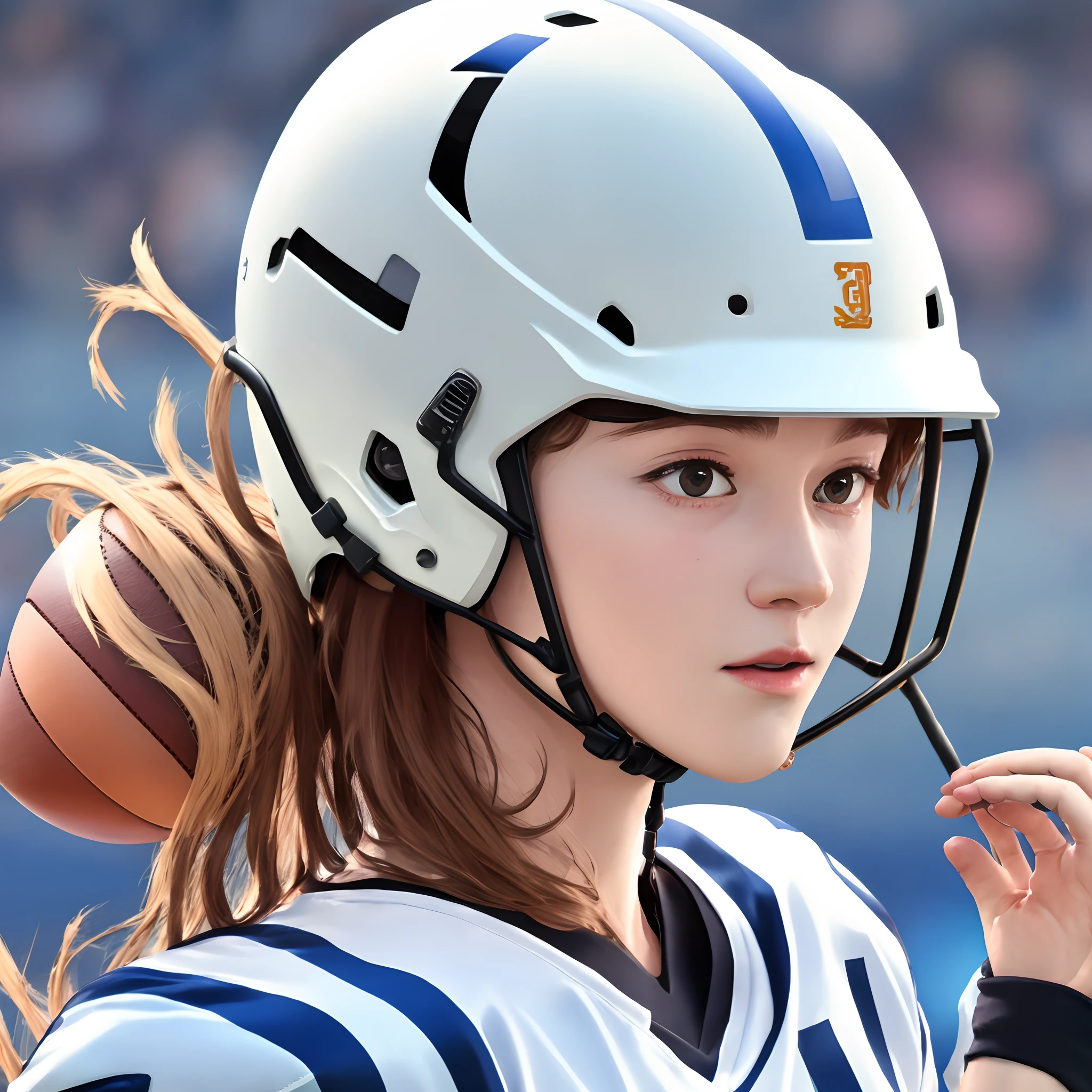 Julius Caesar wearing a football helmet