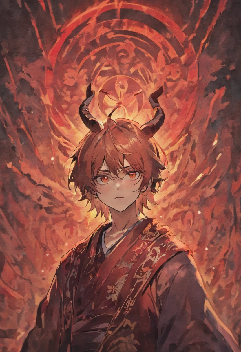 a close up of a person with long hair and a necklace, handsome guy in demon killer art, handsome japanese demon boy, beautiful male god of death, tsurumaki kazuya, the former demon king, taisho roma, shikanosuke yagaki, inspirado em Okumura Masanobu, fit male demon with white horns, by Yang J