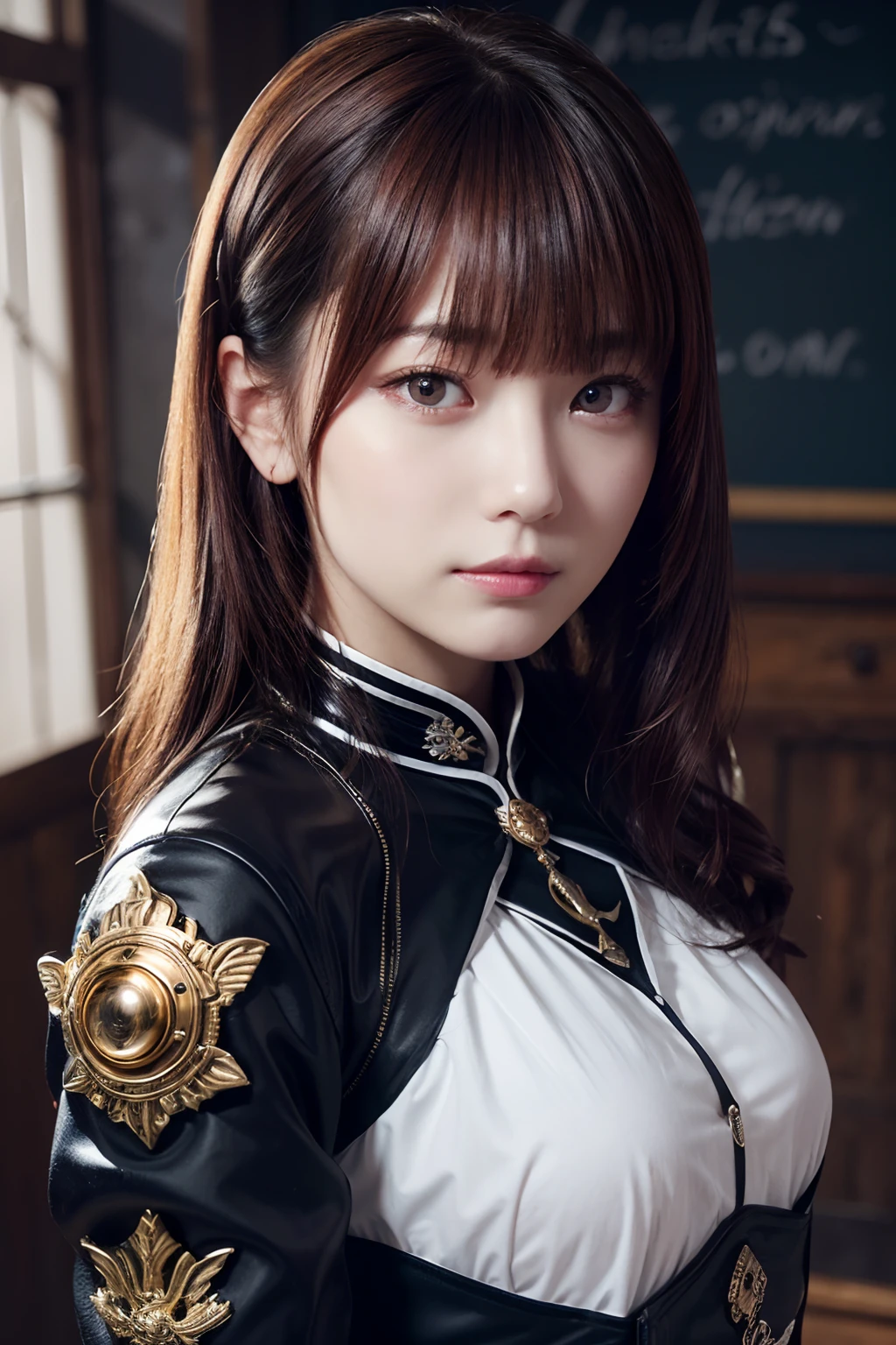 ((masutepiece)), ((Best Quality)), (Ultra-detailed), ((Extremely detailed)), 4K, (8K), Best Quality, (Beautiful), Dynamic Angle 0, Cute little girl s, 1girl in, Solo, Steampunk, Beautiful red hair, Beautiful red eyes, ((Beautiful eyes))0, Cool