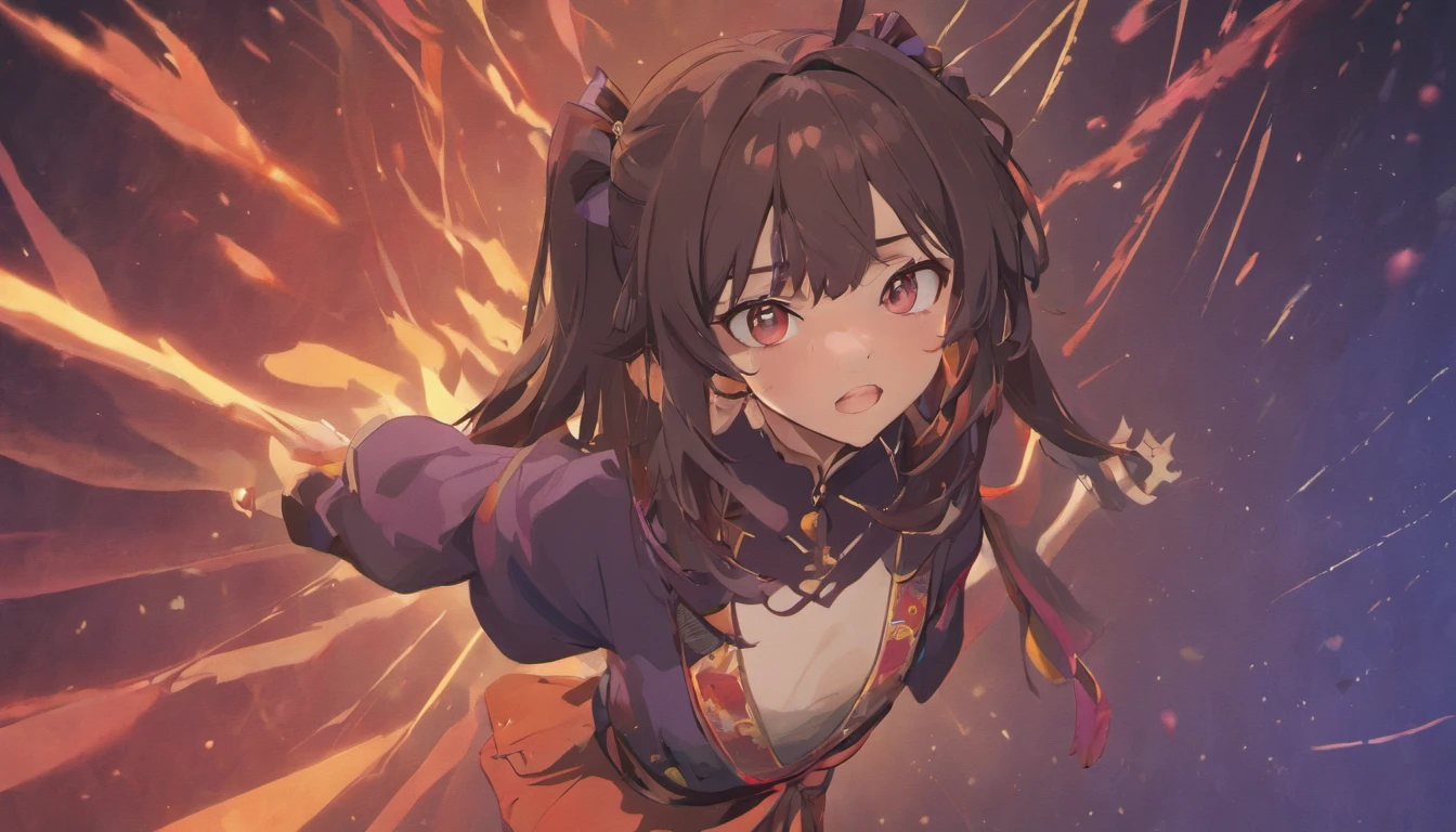 (best quality,4k,8k,highres,masterpiece:1.2),ultra-detailed,(realistic,photorealistic,photo-realistic:1.37),dark skin teenage girl, gorgeous, thick black dreadlock hair, brown eyes, thick waist, pretty, anime, fox ears and tail, demon slayer artstyle, vivid colors, sharp focus, glowing purple and blue color palette, intense studio lighting