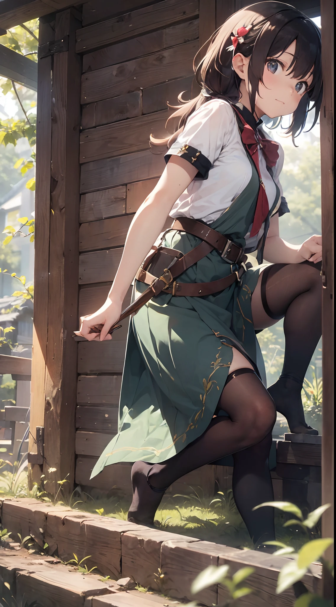 masterpiece、(detaileds、hight resolution、top-quality)、 1 人、The most common elven clans。Wood Elf、Forest Elf、With the Forest Man。Originated as a light elf(ljósálfar)be。 Blessed with good appearance long-lived(Some half-elves have a human-like lifespan.) Love nature、Not familiar with machine civilization Good at bows and arrows and magic Living in a settlement in the forest.、Often uses daggers and bows as weapons。 A naturalist who is familiar with the forest、Reluctance to use fire or metal、It is not uncommon to hate machine civilization to the point of spitting。 When it comes to metals、In rare cases, not only can you not wear equipment that includes them because it leads to poor physical condition.、There are also works that say that it is impossible to even get close。 pure、Associations from naturalism?、I am vegetarian and do not eat meat、Or those that are constitutionally inedible。 Peaceful and not penchant for conflict、Exclusive to other races、He is also a stubborn person who has no mercy for those who ravage his own territory.。 Although physically fragile、He is a genius when it comes to long-range weapons, mainly bows and arrows.、There are many settings that are good at magic。 pure、Depending on the work「Elves are beautiful」and also those that。 In general, they are often considered to have a longer life than humans.、Lives in hundreds to thousands of years、As a result, the sense of time may be different from that of humans.。 Have a good temperament。 On the physical side、Hair is often gold, green, etc.。 When it comes to proportions、unclear、Slender with beautiful breasts and small breasts that reflect nobility