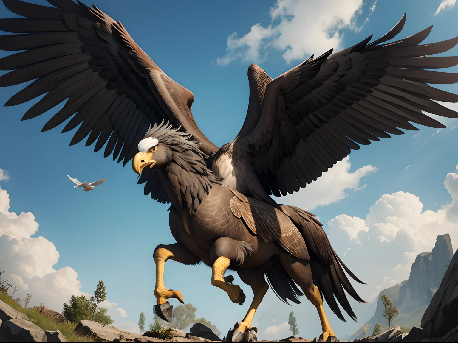 Hippogriff is a mythical creature that has the front of an eagle and the back of a horse.
