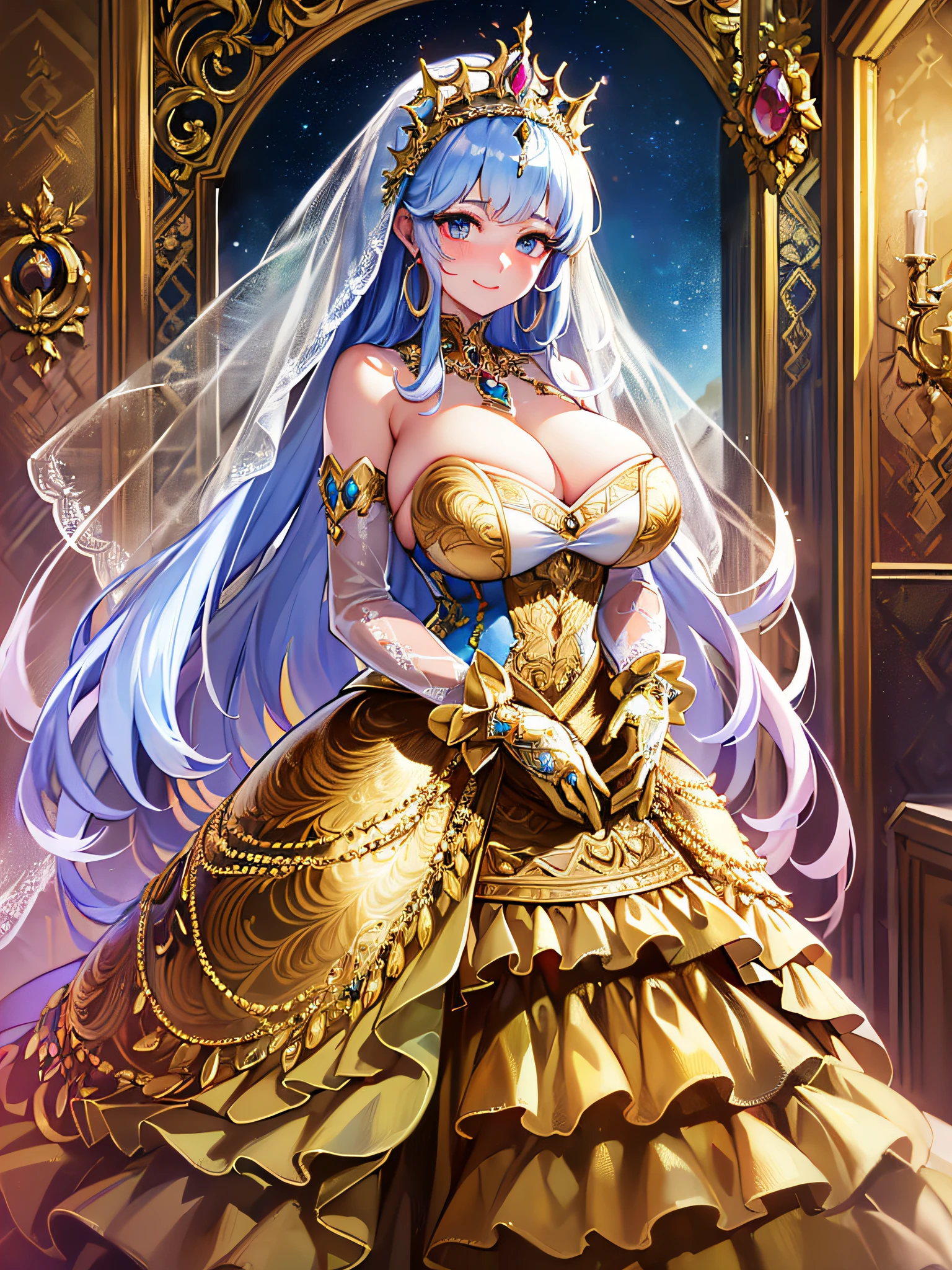 A woman in a dress with a tiable and a veil - SeaArt AI