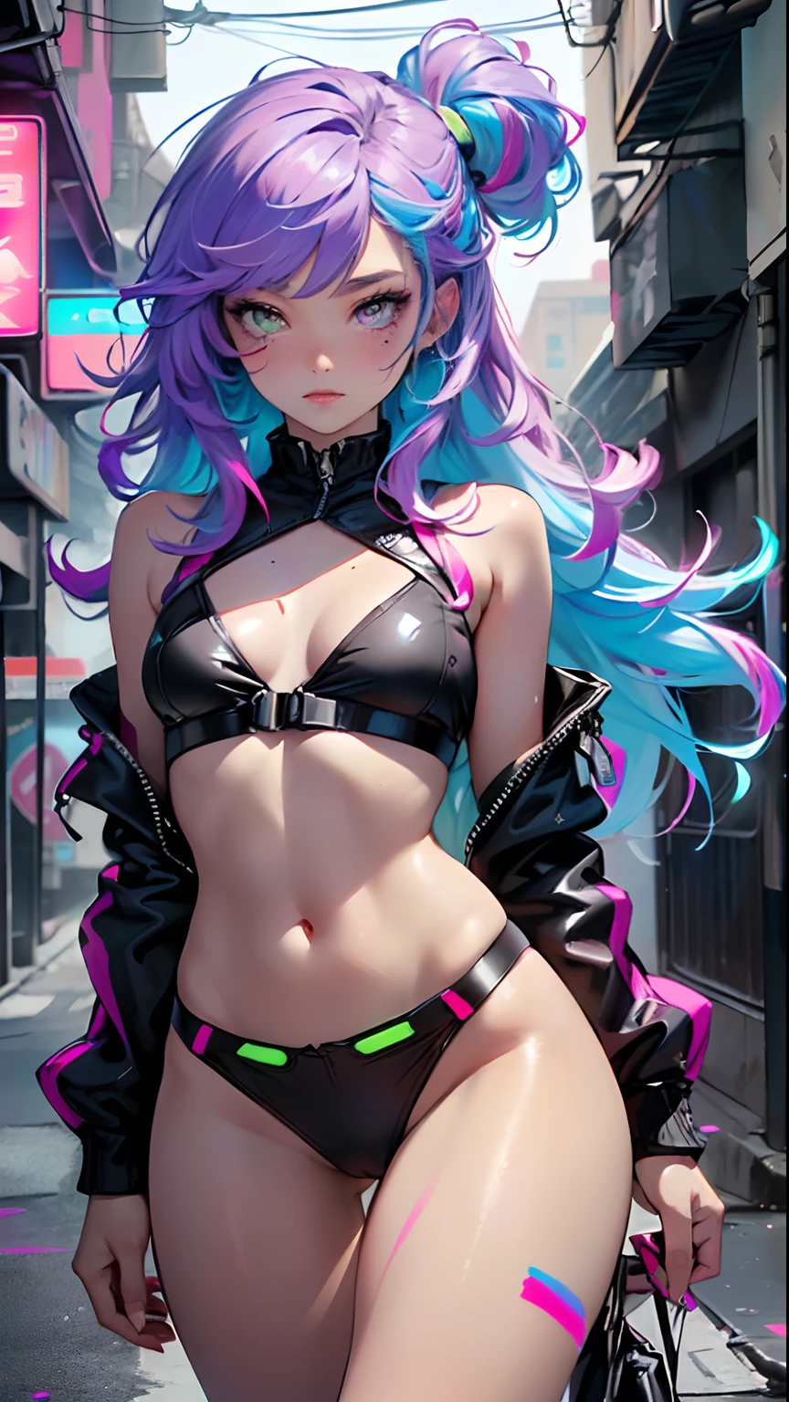 cute little cartoon loli,(((little **li,small tiny body,petite))),(((6 *********))),((extremely cute and beautiful liquid paint hair haired anime girl walking down the street)),

(((flat chest))),medium breasts,long hair,(((liquid paint hair:1.1))),(((neon purple hair|neon pink hair|neon blue hair|neon aqua hair|purple hair|fuchsia hair|fluorescent blue hair|amethyst hair|neon hair|bright pink hair :1.5,bright hair: 1.3))),((made of paint and defies gravity,thick flowing),(paint splatter:1.3,shiny hair: 1.3,vibrant colors),((heterochromia,eye1 purple,eye2 pink,upturned eyes:1.3,perfect eyes,beautiful detailed eyes,rainbow glows ultra-detailed deep pink purple eyes:1.1,gradient eyes:1,finely detailed beautiful eyes:1,symmetrical eyes:1,big highlight on eyes:1.2)),((fat)),(((lustrous skin:1.5,bright skin: 1.5,skin tanned,shiny skin,very shiny skin,shiny body,plastic glitter skin,exaggerated shiny skin))),(spider lower abdomen,narrow waist,wide hip,athletic body,inflated legs,delicate detailed fingers,detailed body,detailed arms,human hands,detailed hands,),

cute,slutty,seductive,erotic,(((nsfw))),

revealing clothing,show skin,(wearing a Neon color theme clothing:1.3),micro clothes,little clothing,tiny thong,fluorescent and neon clothing,rave fashion,micro crop top,micro skirt,visible thong straps,accessories LED,(detailed outfit,detailed clothes),

(dynamic pose:1.0),solo focus,embarrassed,centered,scale to fit dimensions,Rule of thirds,

outdoors,((night view)),(cyberpunk night street Background: 1.5,dark sky,alleyway,lonely alley,thick clouds,detailed background:1.25),

(best quality),(high resolution),(sharp focus),(ultra detailed),(extremely detailed),(extremely high quality artwork),8k_wallpaper,(extremely detailed CG 8k),(very fine 8K CG),((hyper super ultra detailed perfect piece)),flawless,(((masterpiece))),illustration,vibrant colors,(intricate),High contrast,Selective lighting,Double exposure,HDR (High Dynamic Range),Post-processing,Background blur,