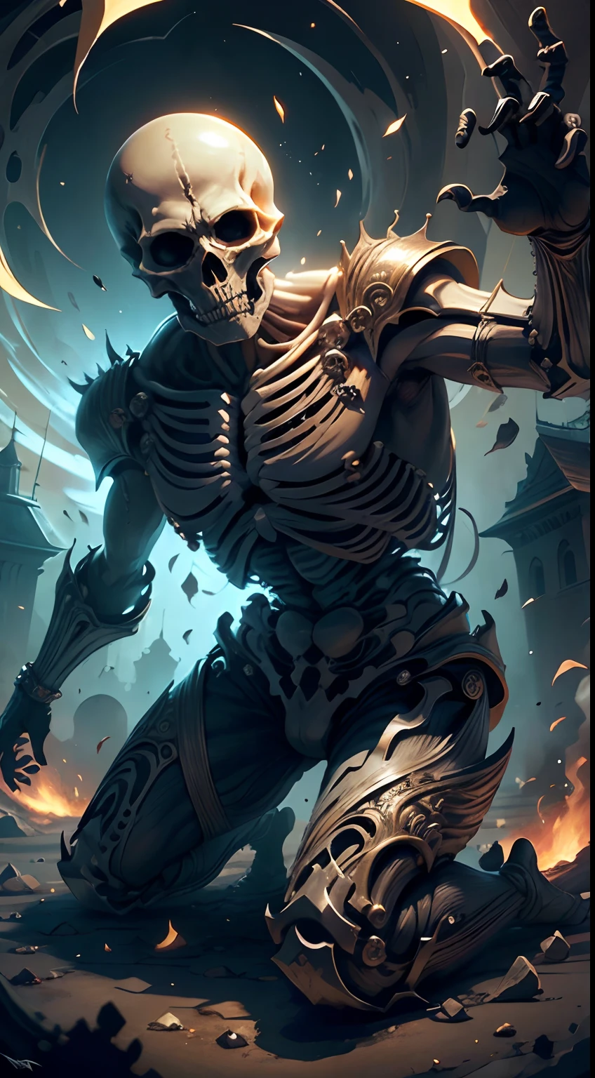 "The king of the skeleton with intricate details, View detailed information items and skill images with dynamic effects."