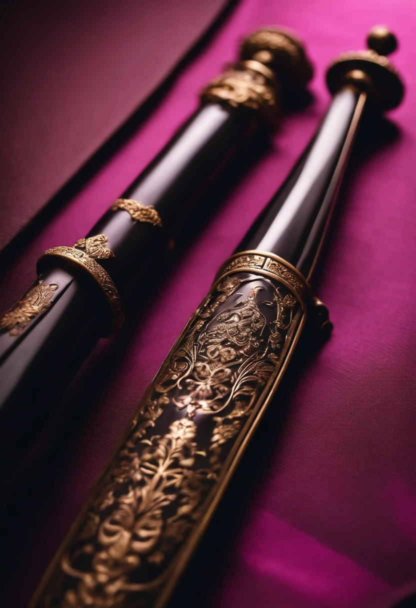 katana com uma aura preta e dois lados cor rosa