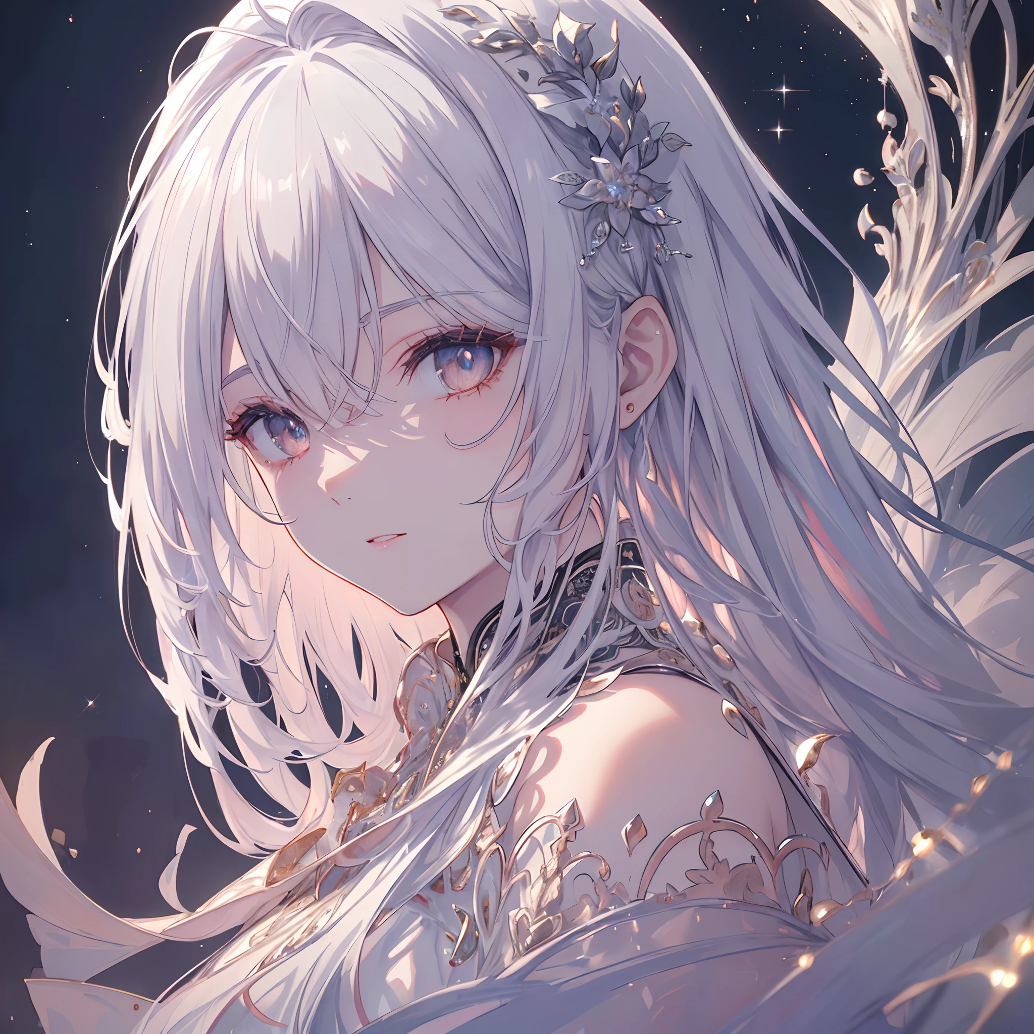 High definition RAW color art, Animation,sculptures, silver marble skin, (((Ultra detailed elegant))), Magical atmosphere, (Detailed skin, Texture (Intricately detailed, Fine detail, ultra-detailliert), red moonlight, depth of fields, Bokeh, silky touch, beautiful eyes, (Background of factory lined with パイプ), hyper detail, mat drawing
