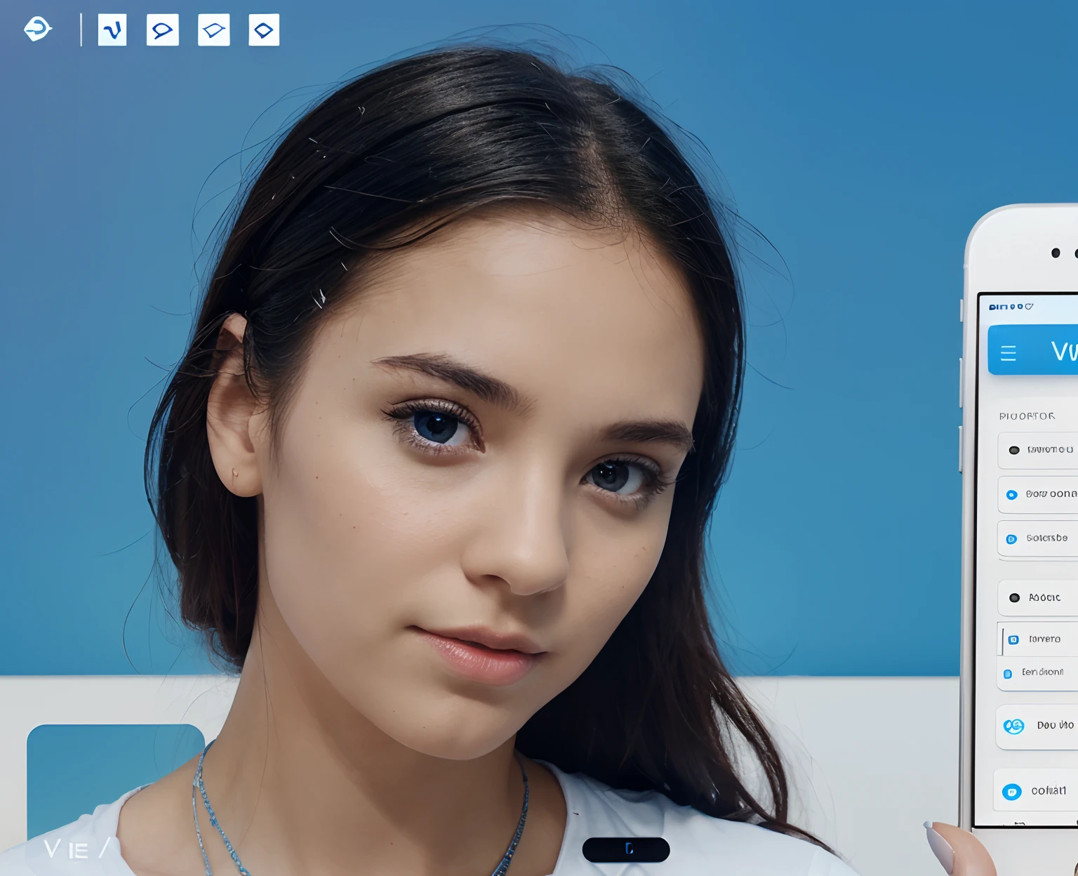 create a ui ux for new launched app called WFx Pro, design is simple and creative, color is Blue and white, this app is a video editing app, language is english, font is helvetica and thier family