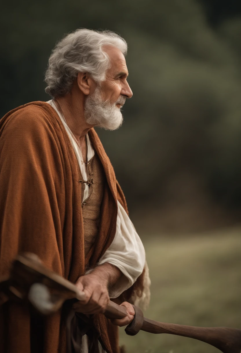 Obra-prima HD, qualidade superior, alta resolução, 4k, medieval, (((HOMEM, 75anos) MULHER 70 anos)) com o (barba branca), Characteristics of the strong face, Camisa, ((panela)) Caminhando na areia do outono . There's steam, Voluminous mist, Noite, geada, Background Story : pentagrama