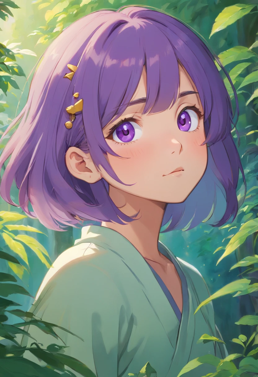 (32k) 16k, 8k, 4k, super fine face, small mouth, lip biting makeup, effeminate man, purple hair, purple eyes, high resolution, perfect. Portrait.