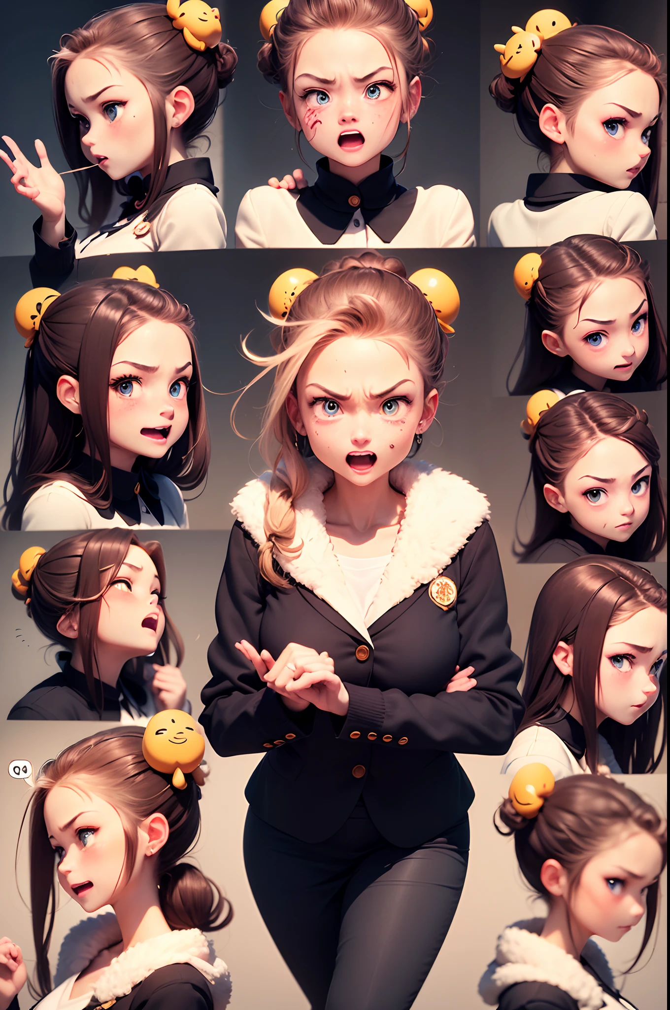 (Office worker, anime style character, Emoji pack), (sleepless man, wearing suit:1.3)，(emoji design sheet)，Align arrangement, poses and expressions, (upper body),（Black strokes, Different emotions, various facial expressions), (multiple expressions of the same character:1.6)，(masterpiece, best quality, highly detailed, high-resolution illustration:1.2), (sad, happy, having fun, exhausted, big laugh, Angry, doubt, cute, wait, hurry）