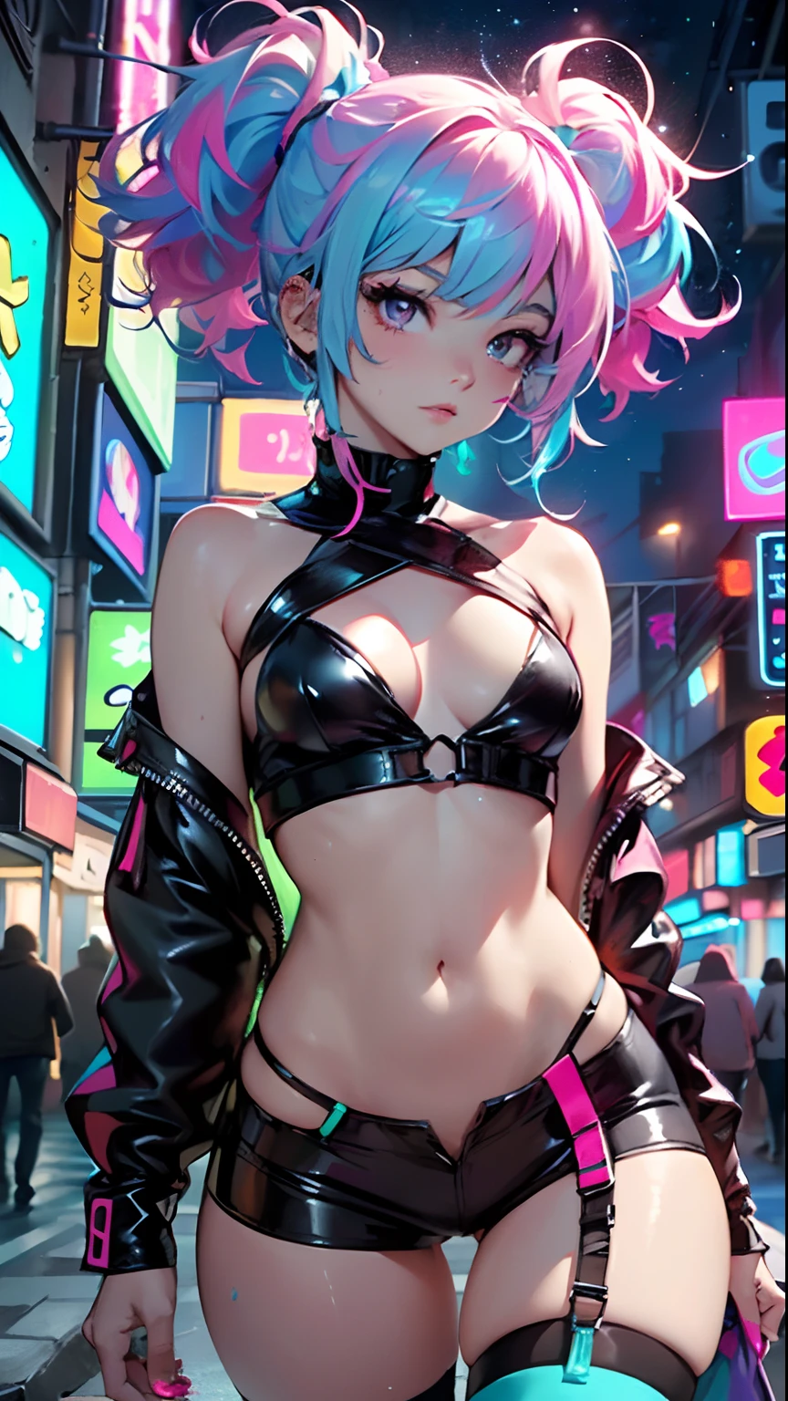 cute little cartoon ****,(((little ****,small tiny body,petite))),(((***********))),((extremely cute and beautiful liquid paint hair haired anime girl walking down the street)),

(((flat chest))),saggy breasts,short hair,(((liquid paint hair:1.1, neon purple hair|neon pink hair|neon blue hair|neon aqua hair|purple hair|fuchsia hair|fluorescent blue hair|amethyst hair|neon hair|bright pink hair :1.5,bright hair: 1.3,hair made of paint and defies gravity,thick flowing,paint splatter:1.3,shiny hair: 1.3,vibrant colors))),((heterochromia,eye1 purple,eye2 pink,upturned eyes:1.3,perfect eyes,beautiful detailed eyes,rainbow glows ultra-detailed deep pink purple eyes:1.1,gradient eyes:1,finely detailed beautiful eyes:1,symmetrical eyes:1,big highlight on eyes:1.2)),((fat)),(((lustrous skin:1.5,bright skin: 1.5,skin tanned,shiny skin,very shiny skin,shiny body,plastic glitter skin,exaggerated shiny skin))),(spider lower abdomen,narrow waist,wide hip,athletic body,inflated legs,delicate detailed fingers,detailed body,detailed arms,human hands,detailed hands,),

cute,slutty,seductive,erotic,(((nsfw))),

revealing clothing,show skin,(wearing a Neon color theme clothing:1.3),micro clothes,little clothing,fluorescent and neon clothing,rave fashion,micro crop top,micro skirt,visible thong straps,accessories LED,(detailed outfit,detailed clothes),

(dynamic pose:1.0),solo focus,embarrassed,centered,scale to fit dimensions,Rule of thirds,

outdoors,((night view)),(cyberpunk night street Background: 1.5,dark sky,alleyway,lonely alley,thick clouds,detailed background:1.25),

(best quality),(high resolution),(sharp focus),(ultra detailed),(extremely detailed),(extremely high quality artwork),8k_wallpaper,(extremely detailed CG 8k),(very fine 8K CG),((hyper super ultra detailed perfect piece)),flawless,(((masterpiece))),illustration,vibrant colors,(intricate),High contrast,Selective lighting,Double exposure,HDR (High Dynamic Range),Post-processing,Background blur,