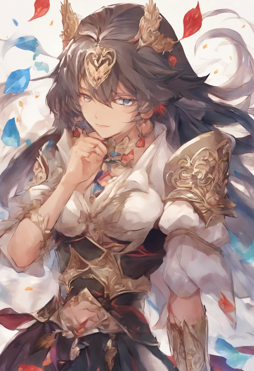 anime, mulher e homem, corpo inteiro, cabelos pretos, cabelo curto, cabelos cacheados, Estilo de arte de espada anime online