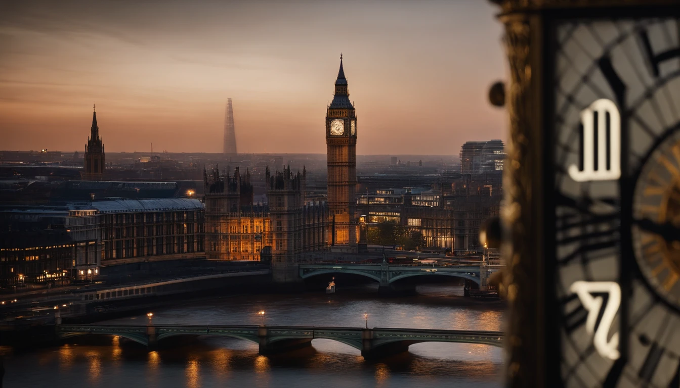 Thumbnail para youtube com foto do grande relogio Big Bang de londres, 8k