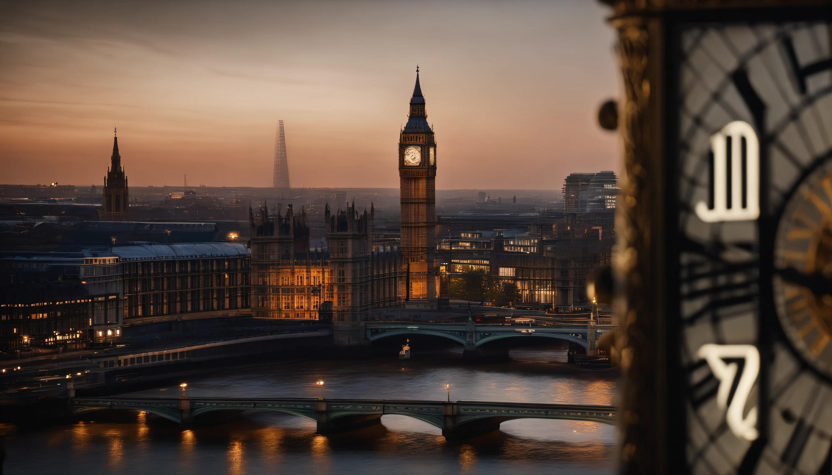 Thumbnail para youtube com foto do grande relogio Big Bang de londres, 8k