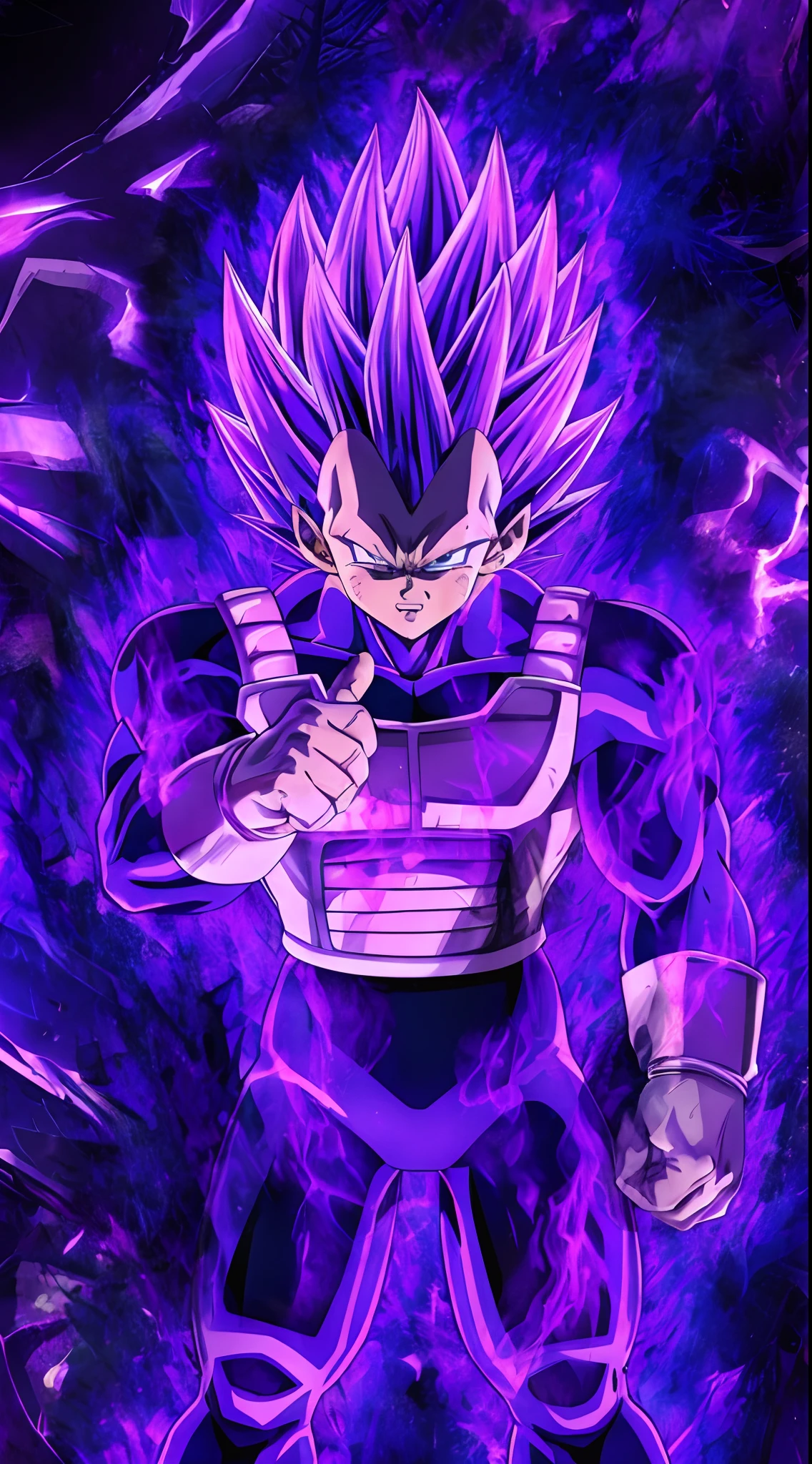 A closeup of a purple and black dragon with a purple background, badass anime 8 k, 4 k manga wallpaper, vibrant fan art, Anime Wallpaper 4k, Papel de parede anime 4k, 4k anime wallpapers, prince vegeta, estilo anime 4K, super saiyajin azul, papel de parede 4K, papel de parede 4k, Vegeta