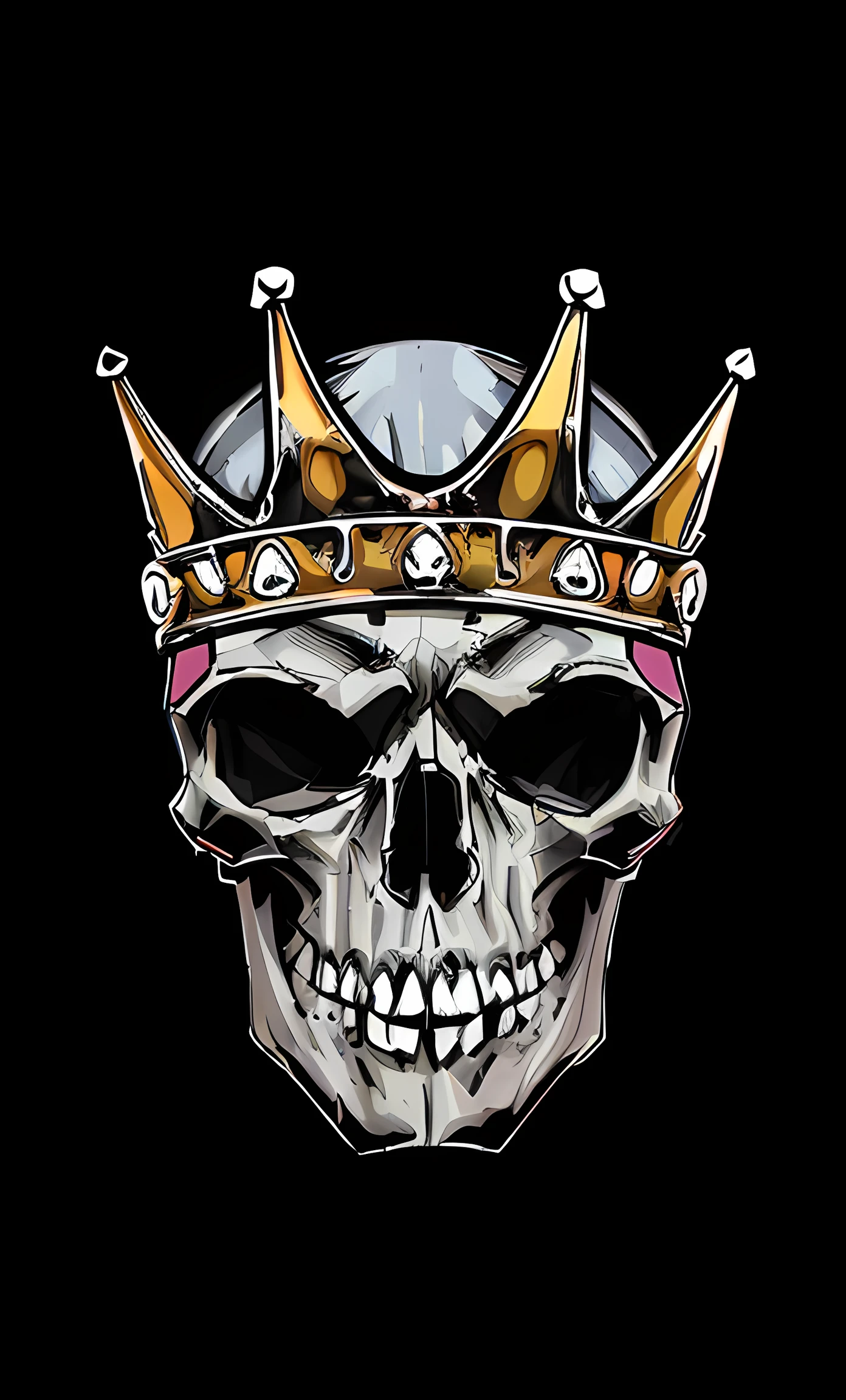 Skull wearing a crown,