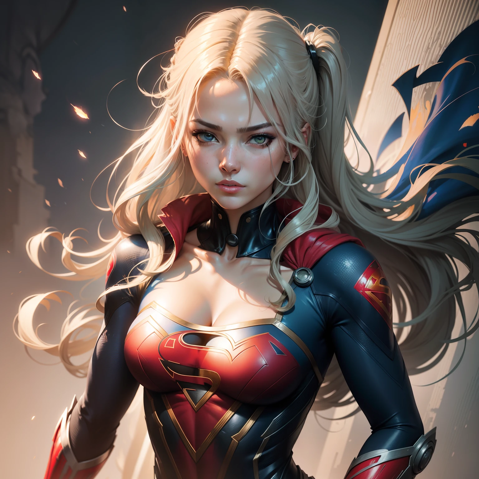 (La mejor calidad,A high resolution,Ultra - detallado,actual),Ariana Grande es wonder woman, wonder woman from dc comics, (Detalles de la cara: 1.5, ojos azules brillantes, hermoso rostro, ojos bonitos, Contorno del iris, labios delgados: 1.5, Thin, sharp pale eyebrows, Long, dark eyelashes, double tabs),manos perfectas: 1.5,miniskirt de wonder woman:1.4, (fondo ciudad destroyed apocalypse :1.4), (wonder woman V2.1),( fondo cielo nublado lluvia cayendo:1.4), (colores brillantes), (Traje de wonder woman white:1.4),( cabello white canoso:1.4)