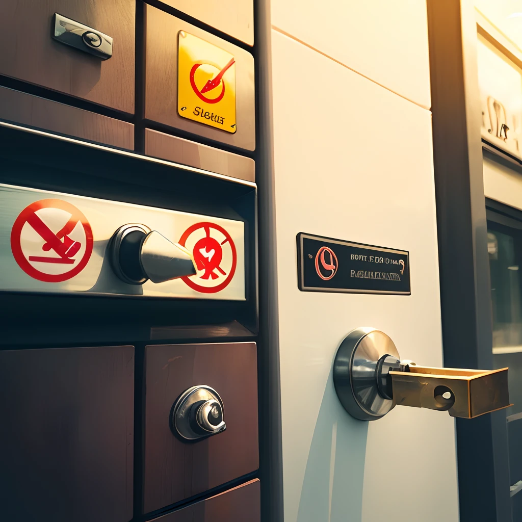 Lock behind a no smoking symbol