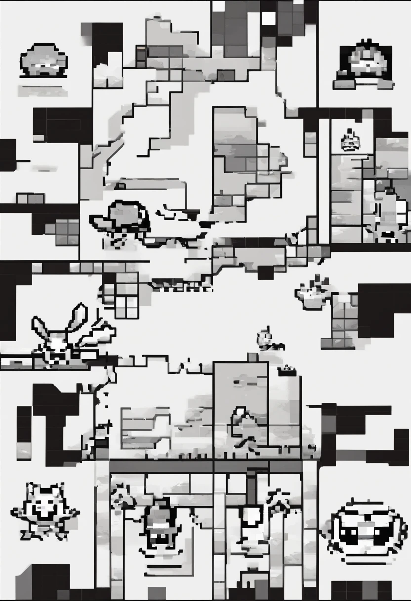 Pokemon in thick disposable diapers in the pokemon black and white style
