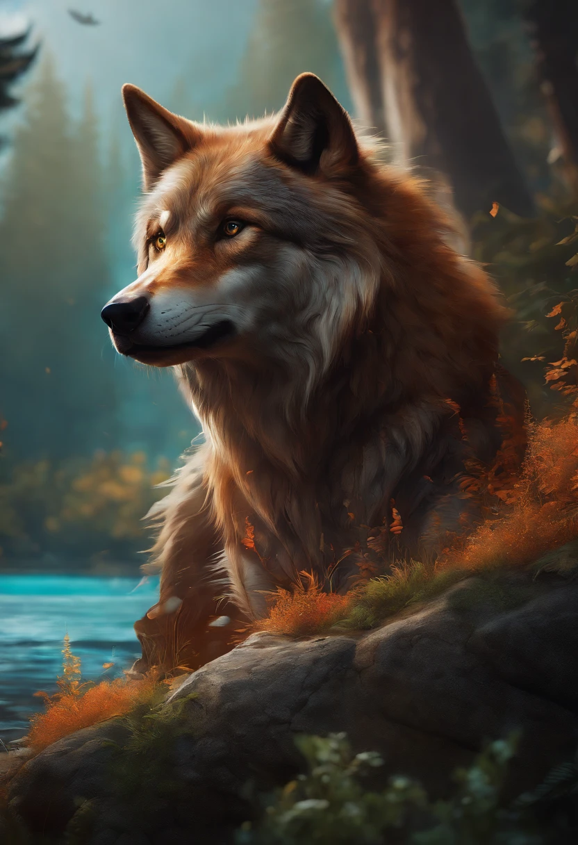 Splash art, a wolf head, epic Instagram, artstation, splash style of colorful paint, contour, hyperdetailed intricately detailed , unreal engine, fantastical, intricate detail, splash screen, complementary colors, fantasy concept art, 8k resolution, deviantart masterpiece, heavy strokes, paint dripping, splash arts