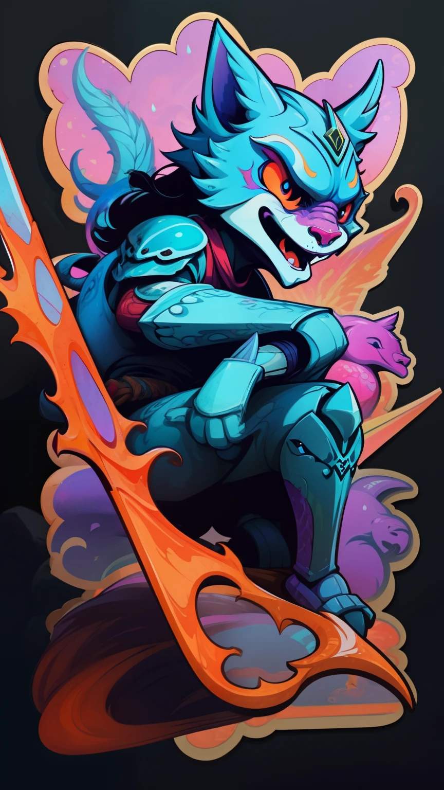 ayejaymakeart [[[character]]], [red white and black], glowing blue