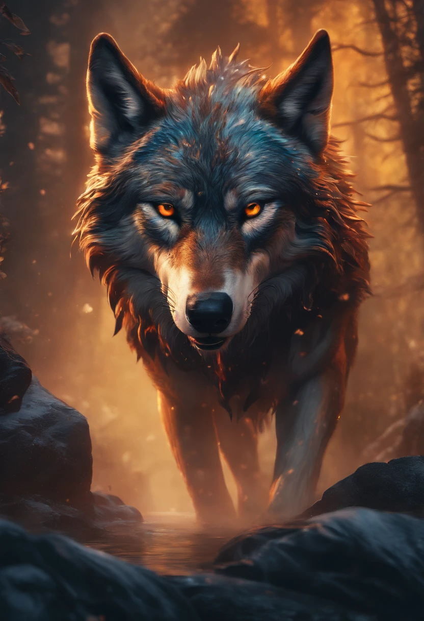 Splash art, a wolf head, epic Instagram, artstation, splash style of colorful paint, contour, hyperdetailed intricately detailed , unreal engine, fantastical, intricate detail, splash screen, complementary colors, fantasy concept art, 8k resolution, deviantart masterpiece, heavy strokes, paint dripping, splash arts