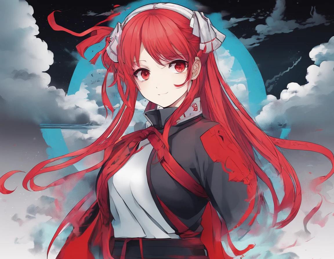 anime girl with a red ponytail and red eyes and is a demon slayer from demon slayer, rank hashira