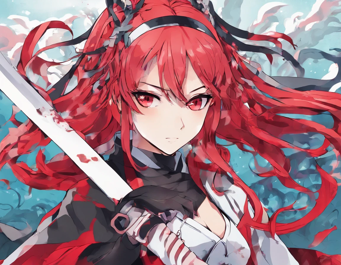 anime girl with a red ponytail and red eyes and is a demon slayer from demon slayer, rank hashira
