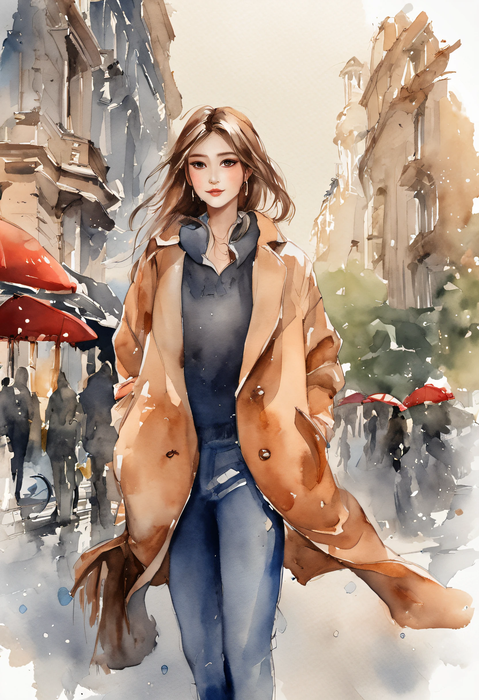 (8K、top-quality、​masterpiece:1.2)、 (realisitic、Photorealsitic:1.37)、 ultra-detailliert、DJSODA、 1 girl in、full bodyesbian、Wearing a turtleneck sweater and skinny jeans、Standing in the streets of Paris with the Eiffel Tower in the background、 cute little、 Beautiful detailed sky、night, dark, moon, tiny chest、 beatiful detailed eyes、 (length hair:1.2)、 Floating Hair Novafrog Style、