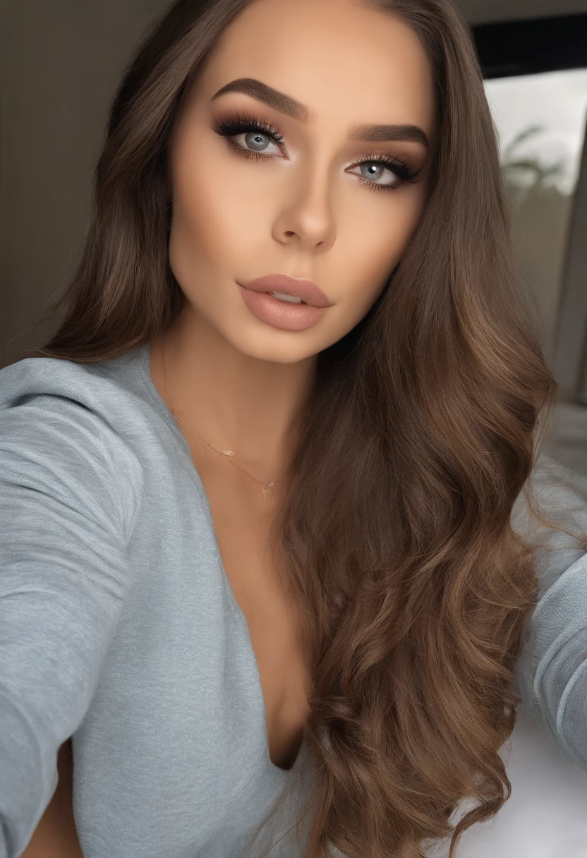 mulher arafed totalmente , com olhos castanhos, ultra realistic, meticulosamente detalhado, Retrato Sophie Mudd, cabelos castanhos e olhos grandes, selfie de uma jovem mulher, Olhos do quarto, Violeta Myers, sem maquiagem, maquiagem natural, Looking directly at the camera, Rosto com ArtGram, maquiagem sutil, deslumbrante pose de corpo inteiro na boate, medium to large bust
