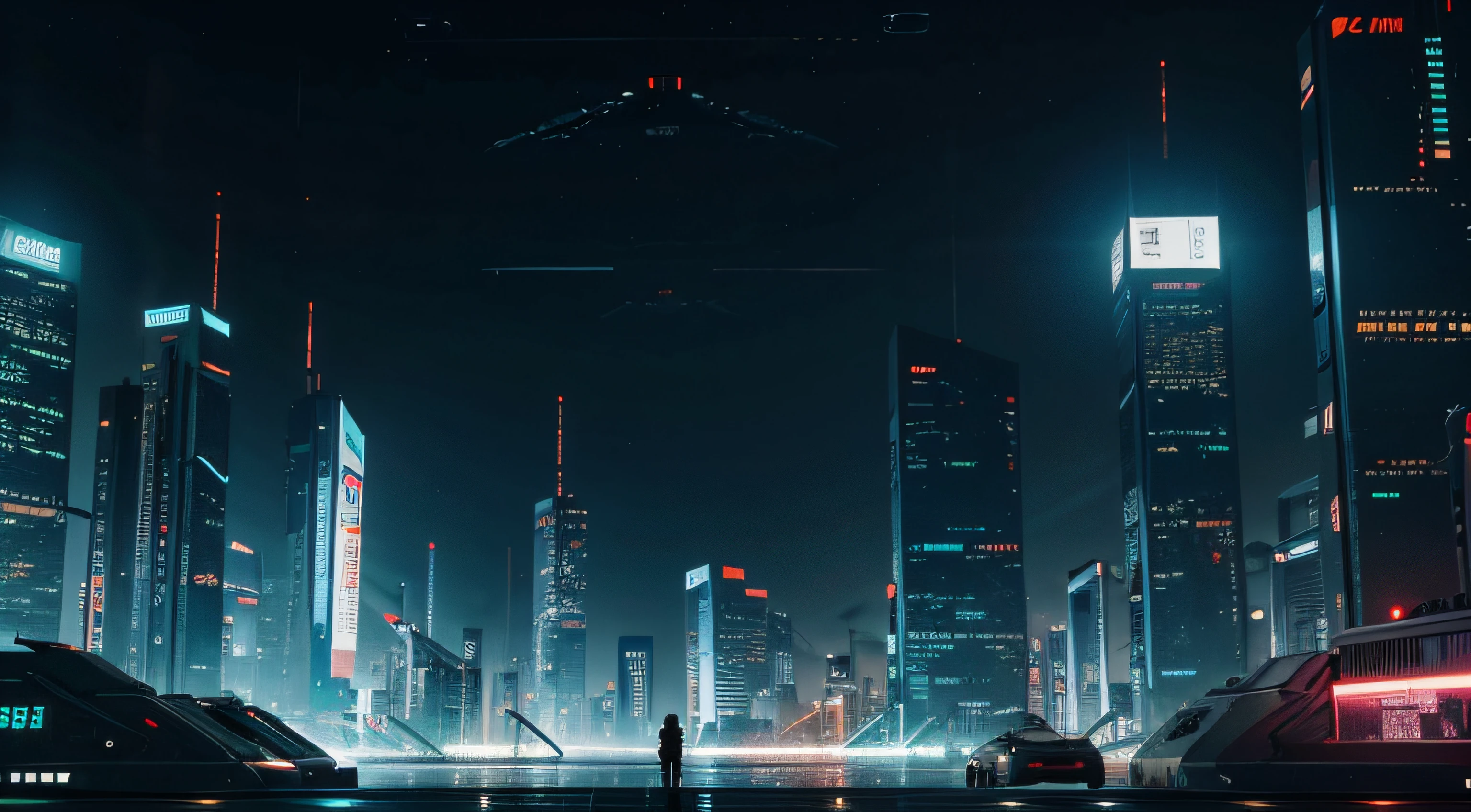 Sci-fi background,PPT background,science fiction scene,The city of the future,Cyberpunk Style