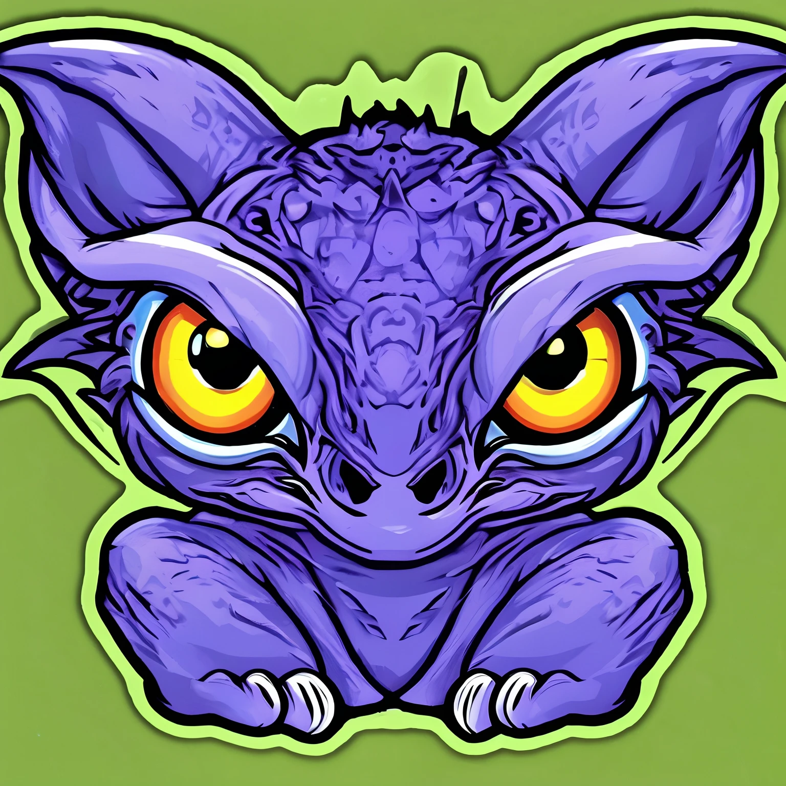 Super cute dragon, big eyes, skin textured as tiny blue shyni crystals.