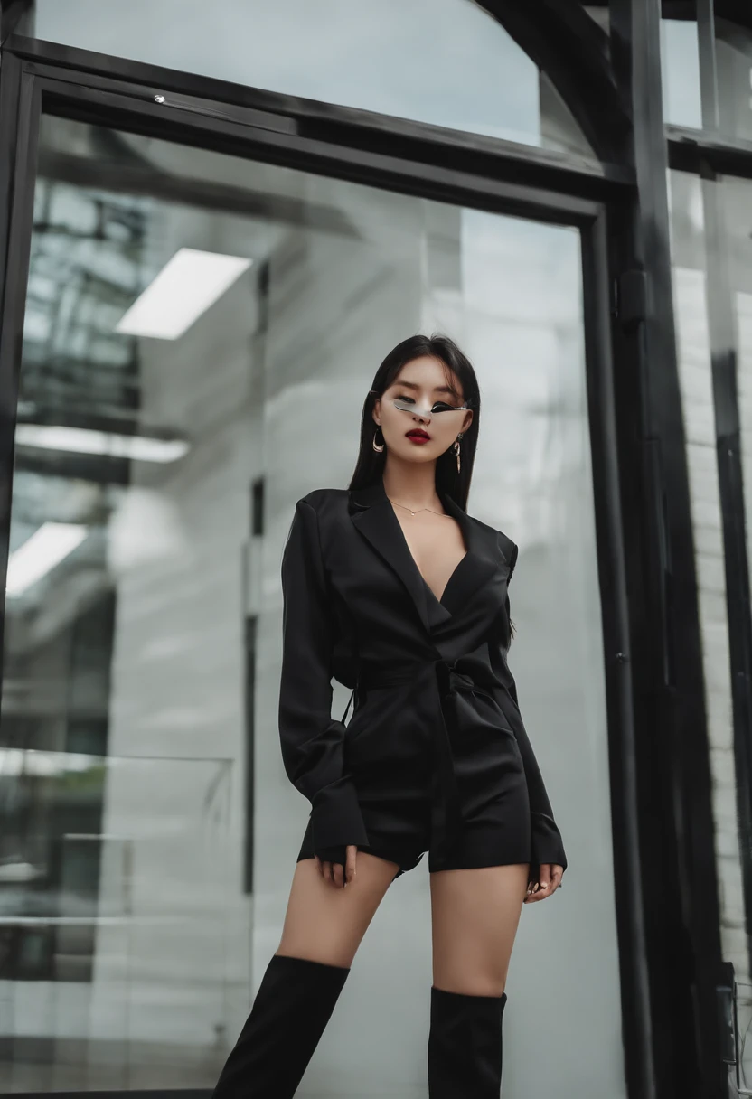 Arad mulher vestindo jaqueta preta e telefone celular no carro, Female Urzan, Shin Jinying, jinyoung shin aesthetic, 1 7 anos - menina emagrecendo, Kim Do-jovem, wearing an all-black door wave mask, Ulzzangs, Jungkook, a menina tem cpreto curto, pornographic lingerie, kanliu666, Open abdomen, Open abdomen, chest leak, seios grandes de decote