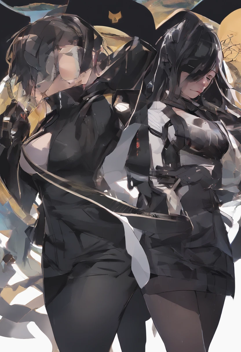huge tits,Clear plastic sweatshirt,Clear plastic flared pants,Tong,Long black hair,Black colored eyes,Black high-heeled sandals,stand on sand,Crossed waist with one hand,ssmile