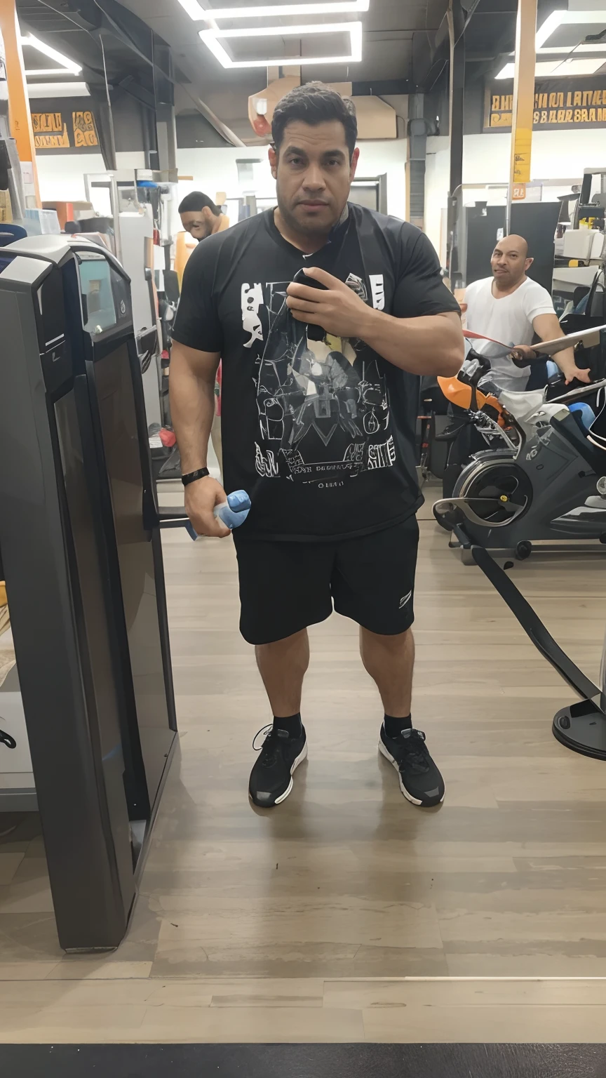 there is a chubby man standing on the left and a muscular fit man Standing on the right in front of a mirror with mobile in his hand, before and after