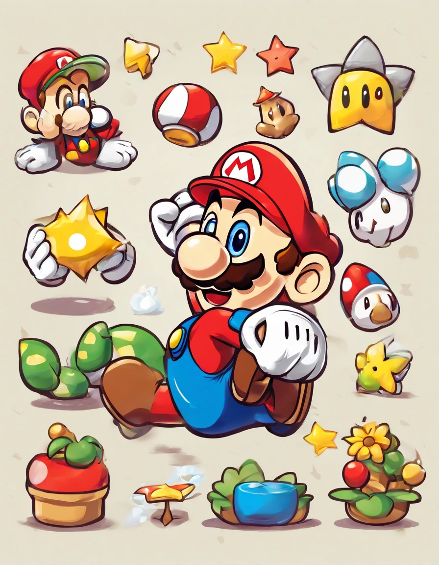 2D、1 Mario only、simple background、Details don't